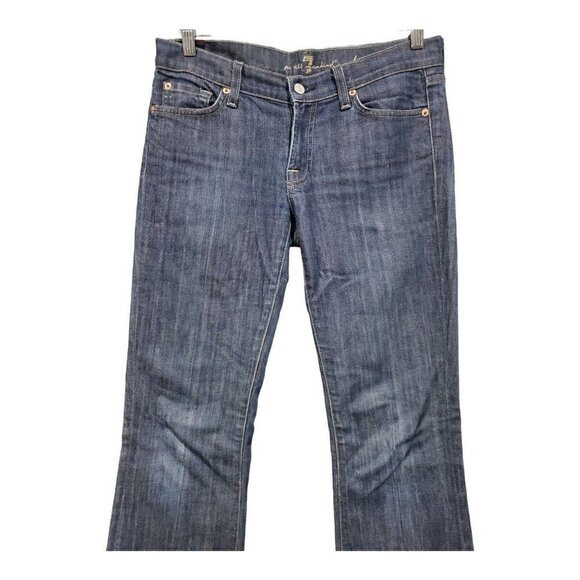 7 For All Mankind Women's Size 28 Dark Wash Low Rise Bootcut Denim Jeans - Picture 4 of 13